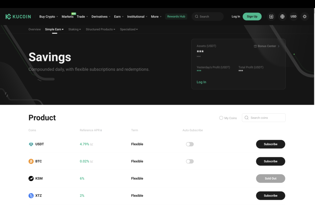 KuCoin Crypto Savings Account