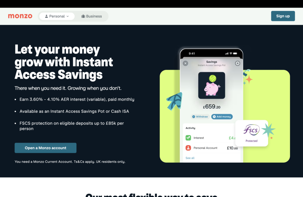 Monzo Instant Access Savings