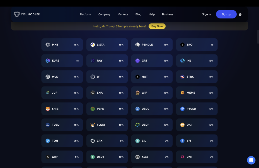 YouHodler Crypto Staking Rates